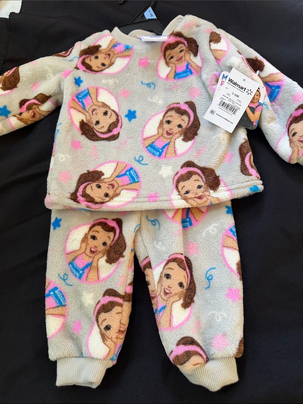 Walmart Cozy Girls' Character Knit Matching Set - Pink & Cream